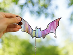 Stained Glass Bat Suncatcher Halloween decor indoor Bat Window hanhgings Horror decor