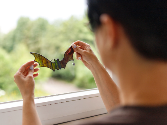 Stained Glass Bat Suncatcher Halloween decor indoor Bat Window hanhgings Horror decor