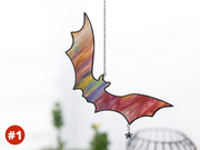 Stained Glass Bat Suncatcher Halloween decor indoor Bat Window hanhgings Horror decor