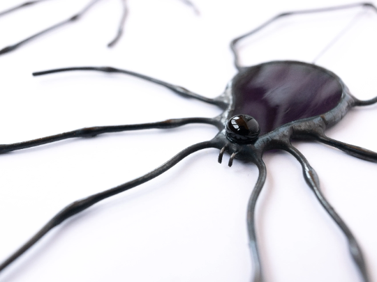 Spider suncatcher - Stained glass spider on the web