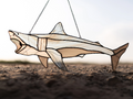 Stained Glass Shark Suncatcher, Gray Fish Window Hangings