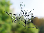 Spider suncatcher - Stained glass spider on the web
