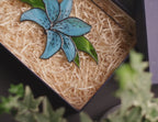 Stained Glass Blue Lily Plant Stake