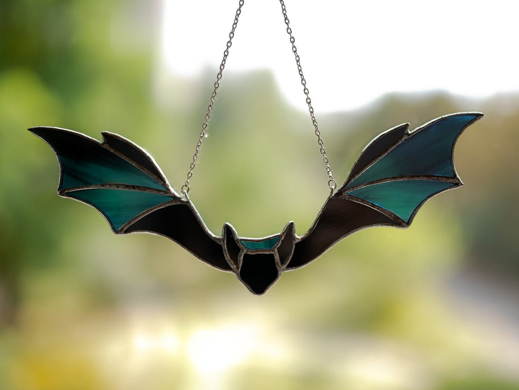 Stained glass bat suncatcher for window hangings