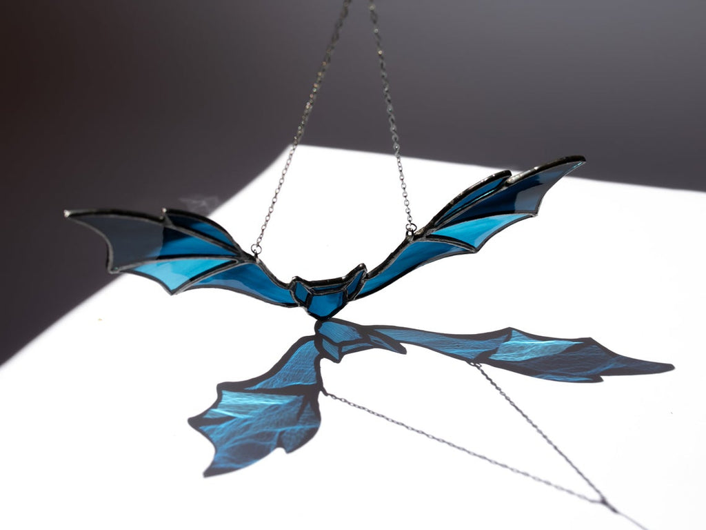 Stained glass bat suncatcher for window hangings