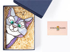 Stained Glass Peeking Cat Suncatcher